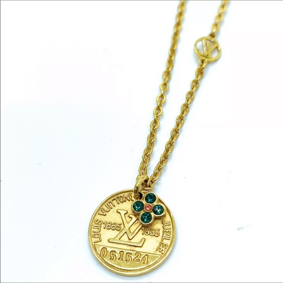 💎Louis Vuitton Necklace Collier Miss Winzar Coin Motif - Picture 1 of 9